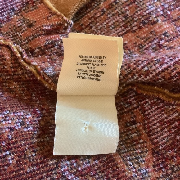 Anthropologie Moth Paisley Knit Jacket Cardigan Boho Open Front XS - Picture 13 of 13